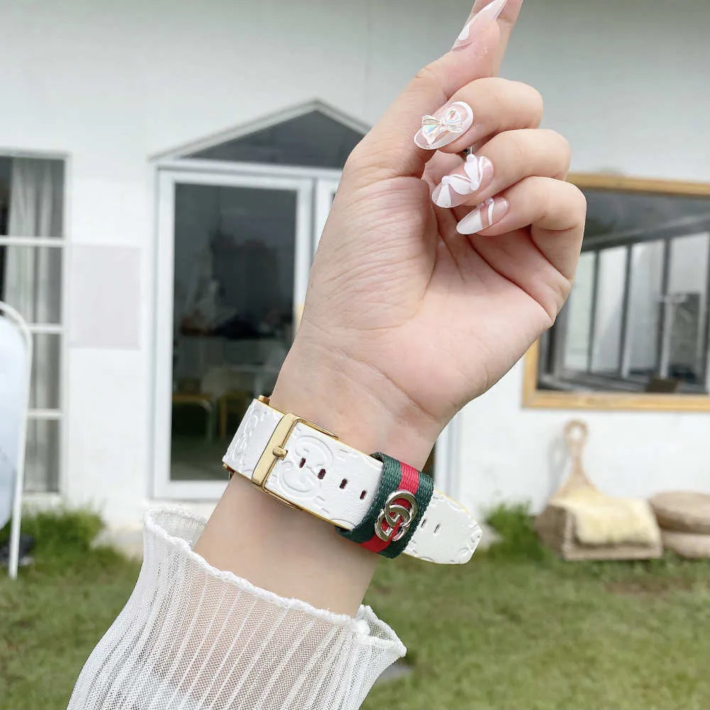 white Apple Ultra 2 Watch Band Gucci