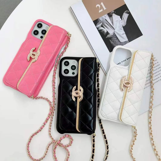 Chanel Phone Holder With Chain