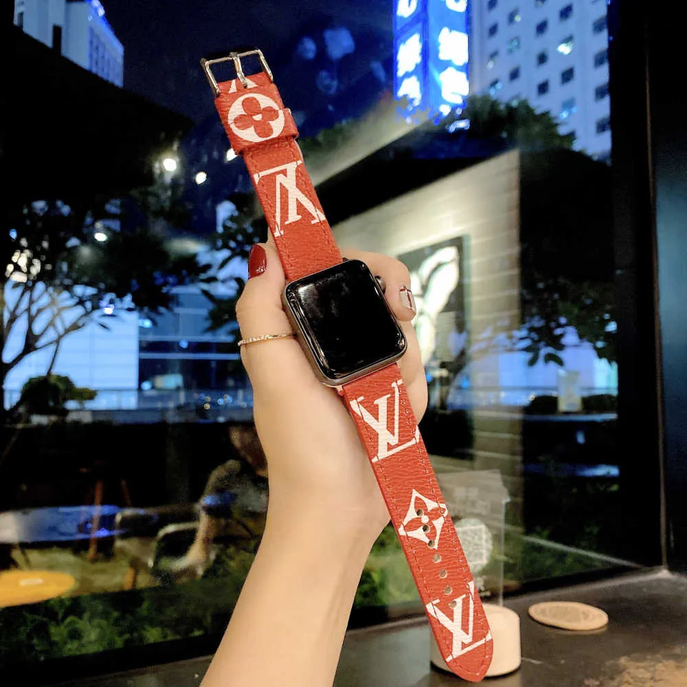 red lv Apple Watch Band