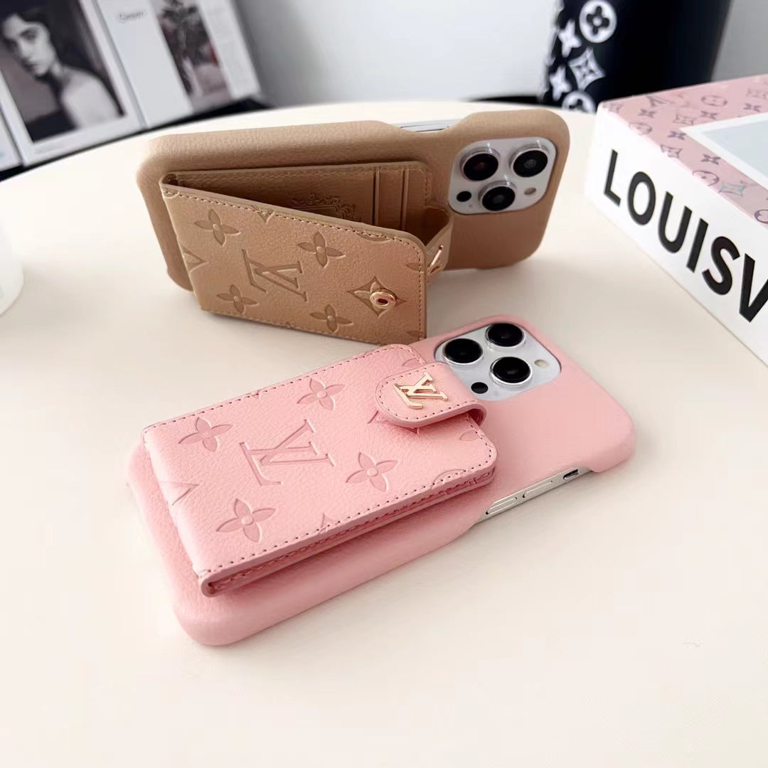 pink louis vuitton phone case with card holder