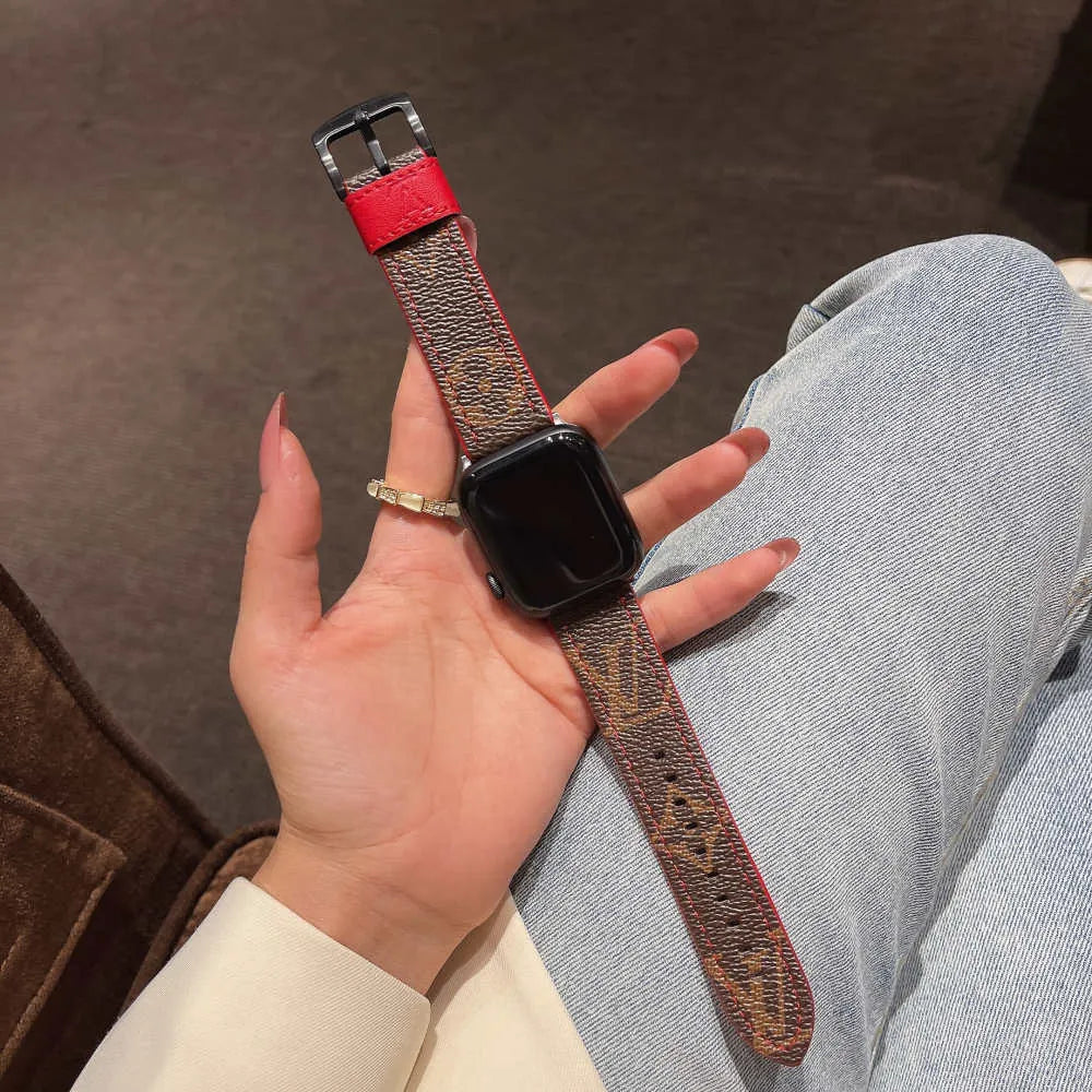 red Luxury Apple Watch Bands Louis Vuitton