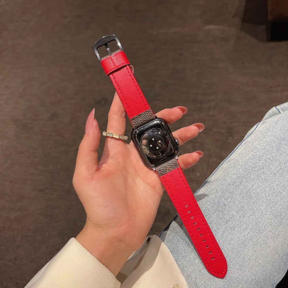 red Luxury Apple Watch Bands Louis Vuitton