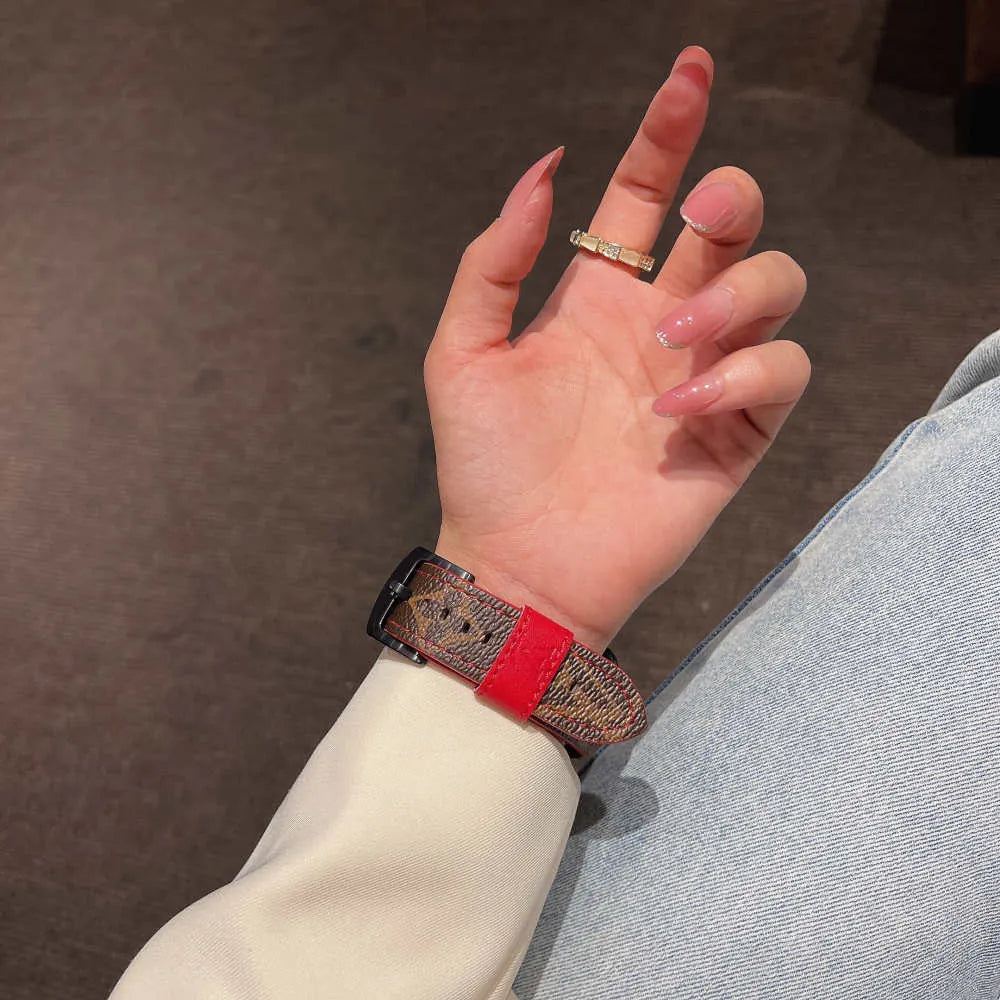 red Luxury Apple Watch Bands Louis Vuitton