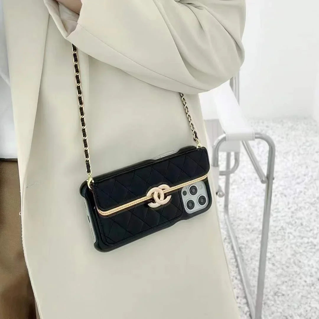Chanel Phone Holder With Chain