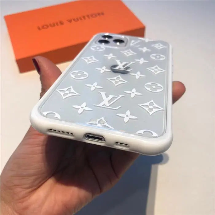 white Clear louis Vuitton Phone Case