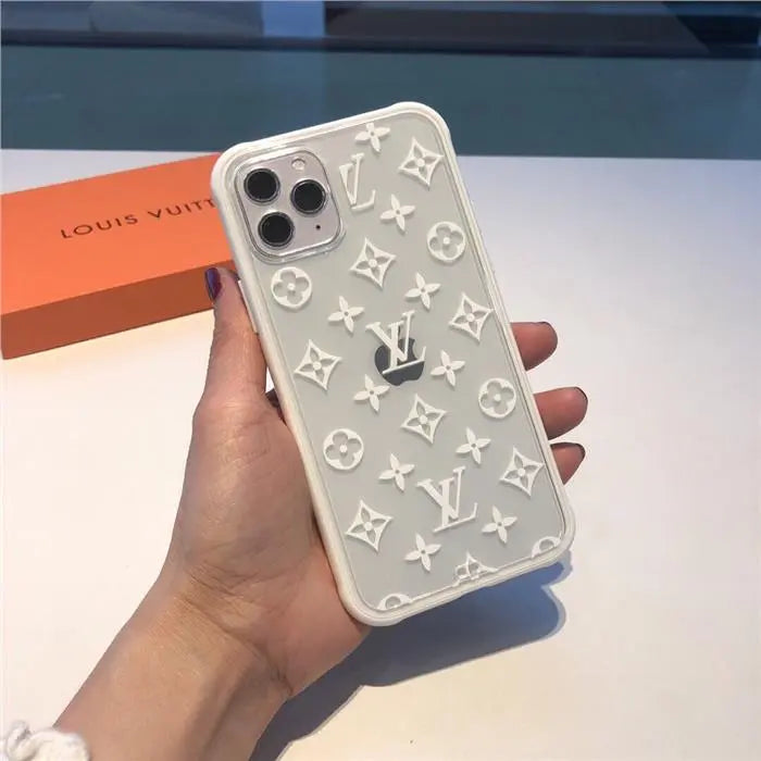white Clear louis Vuitton Phone Case