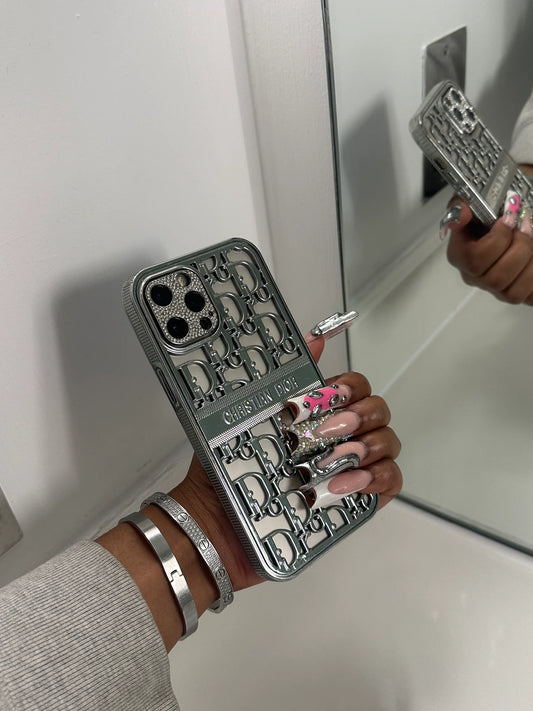 Christian Dior Phone Case Silver