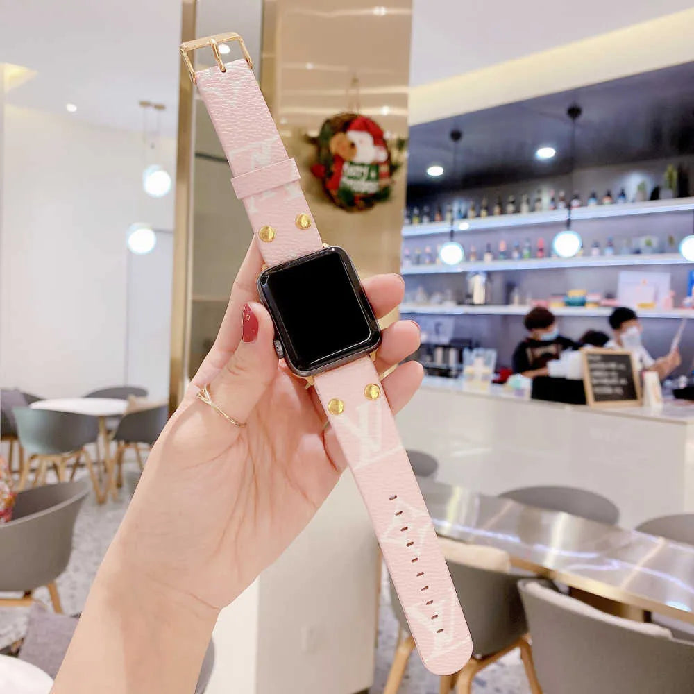 pink LV Apple Watch Band