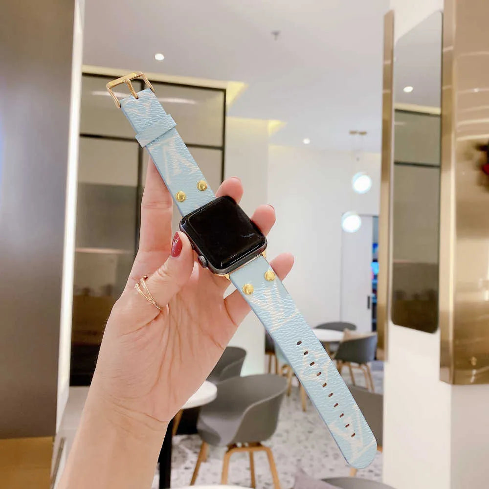 blue LV Apple Watch Band