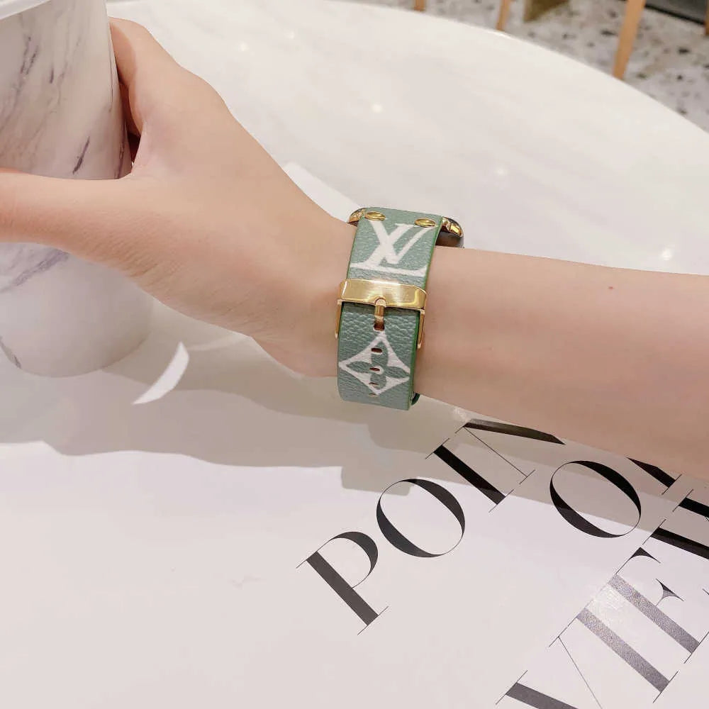 khaki LV Apple Watch Band