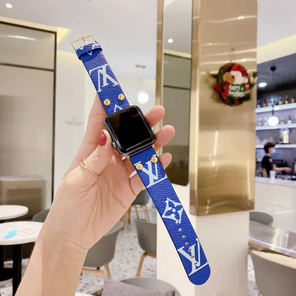 blue LV Apple Watch Band