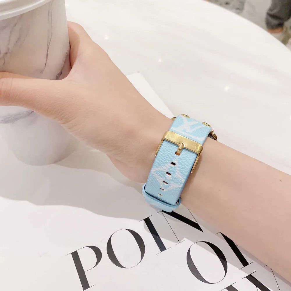 blue LV Apple Watch Band