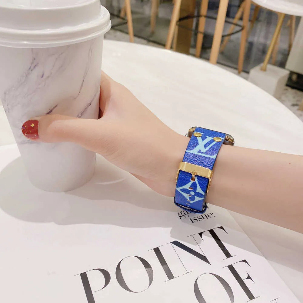 blue LV Apple Watch Band