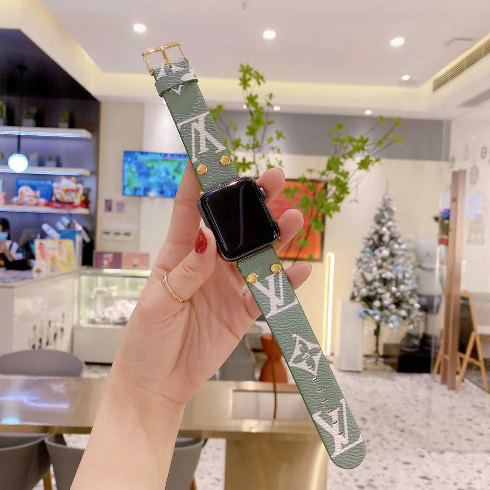 khaki LV Apple Watch Band