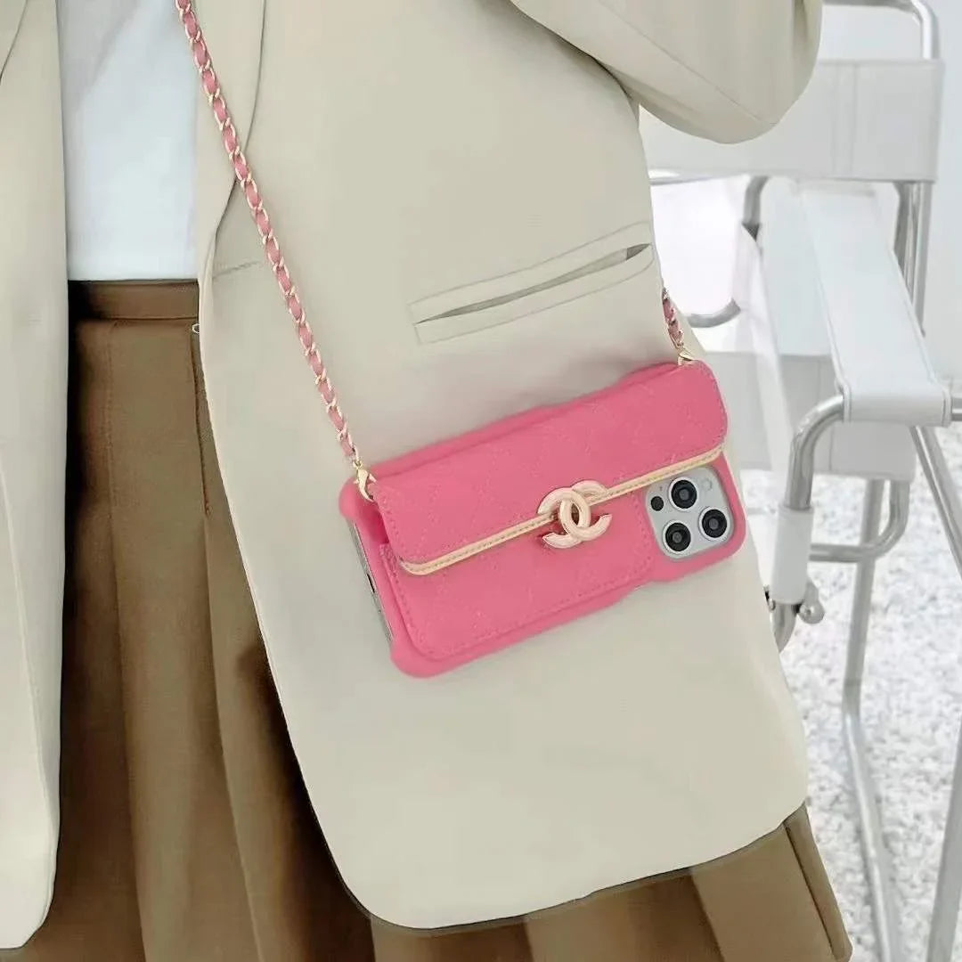 Chanel Phone Holder With Chain