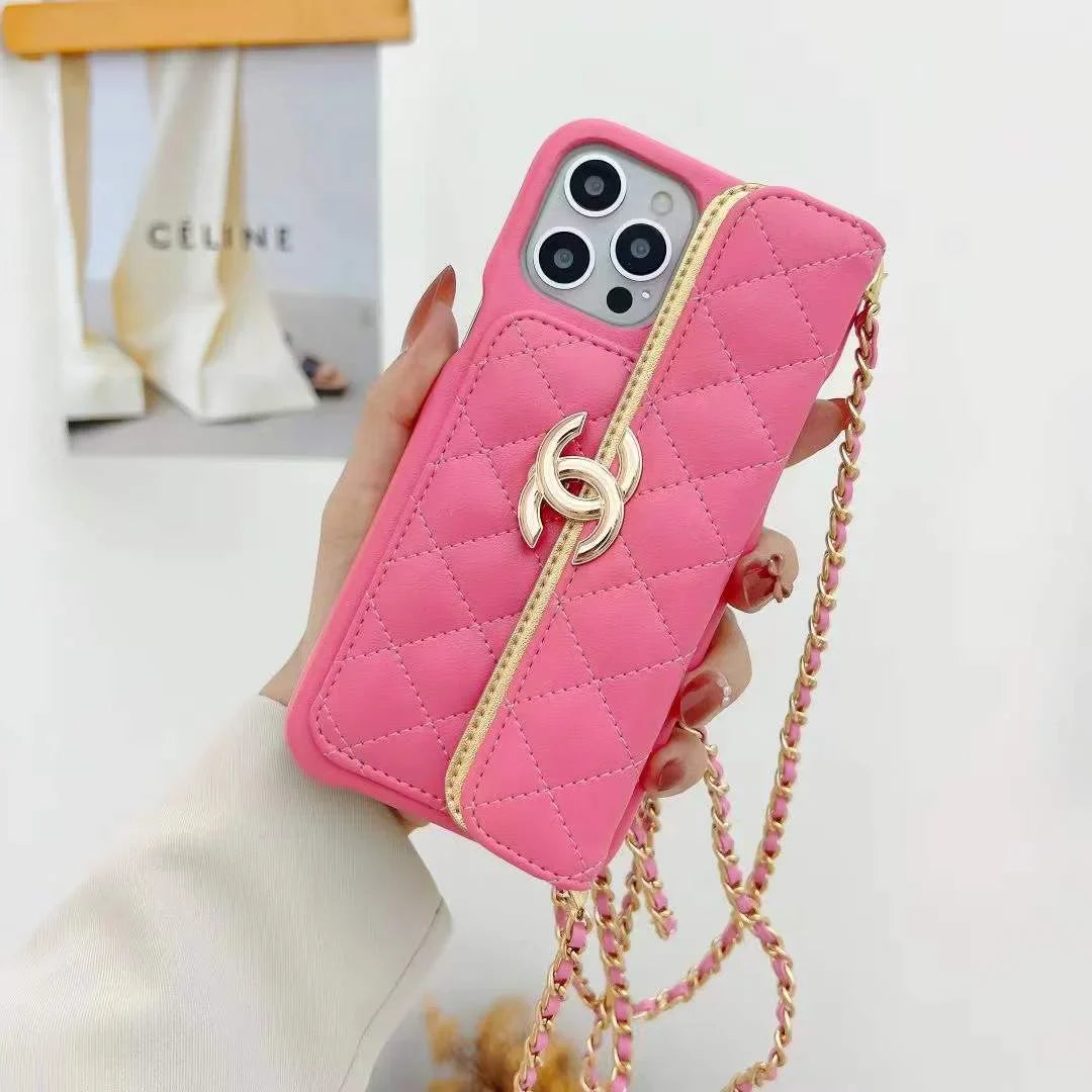 Chanel Phone Holder With Chain