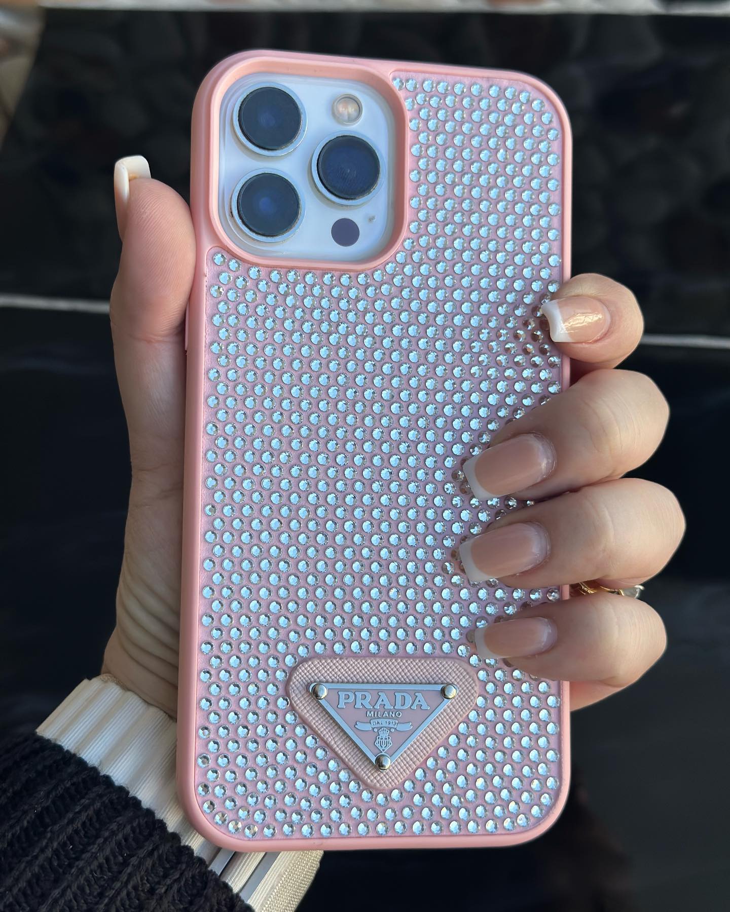 Pink Prada Crystal Phone Case
