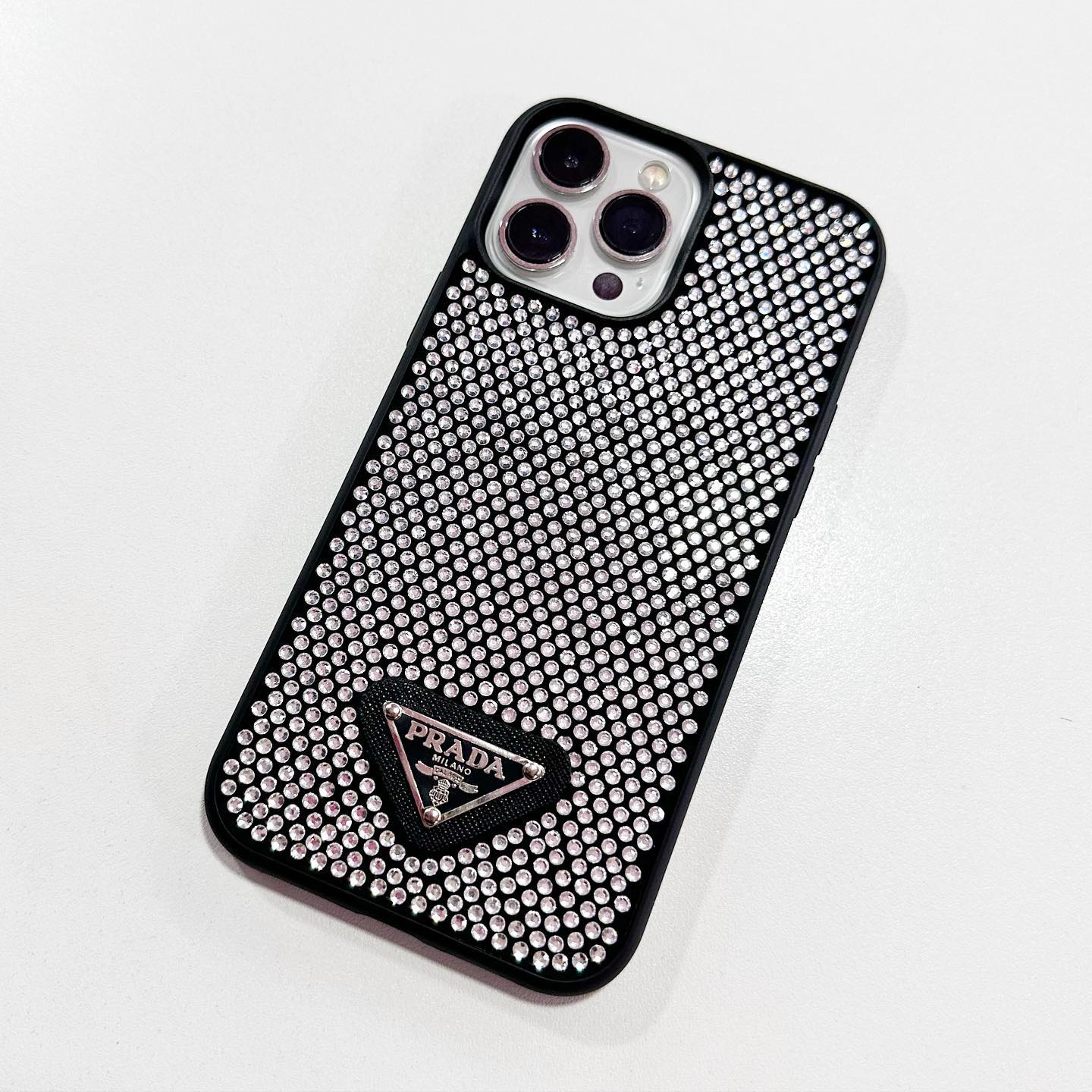 black Prada Crystal Phone Case