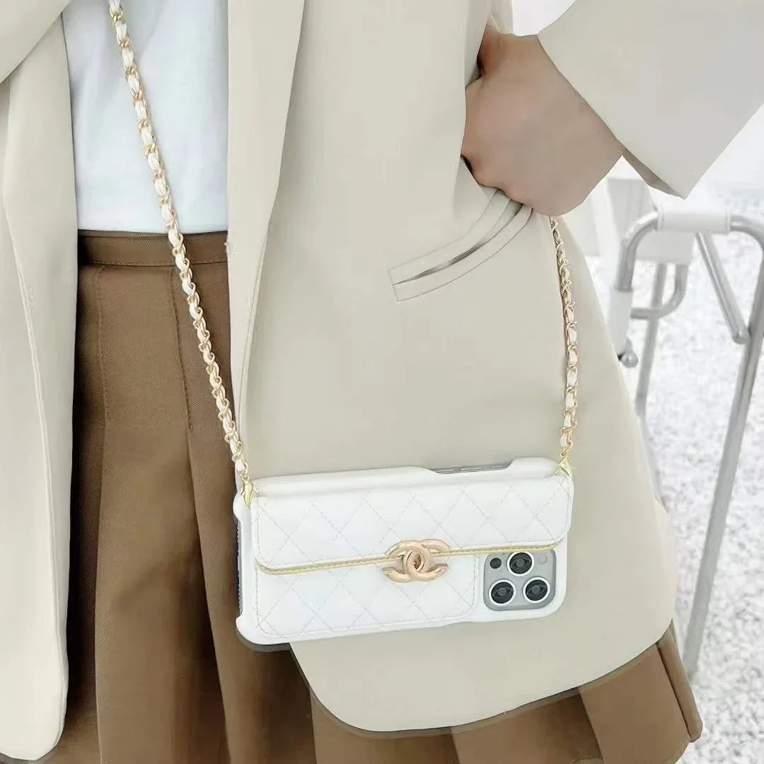 Chanel Phone Holder With Chain