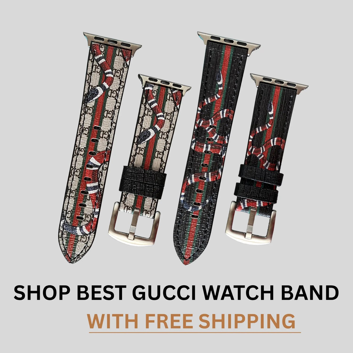 Gucci Apple Watch Band Luxury Designer Leather Strap