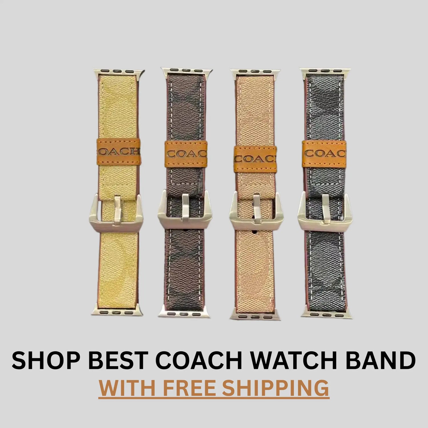Coach Apple Watch Band Luxury Designer Leather Strap