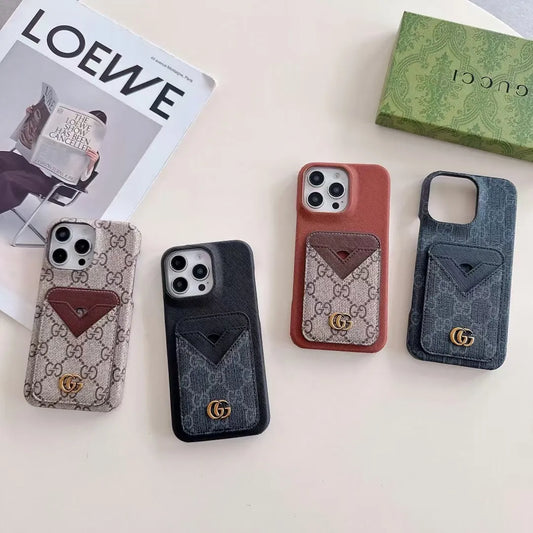 Monogrammed leather iPhone case	