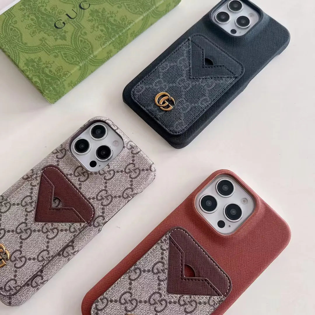 Monogrammed leather iPhone case	