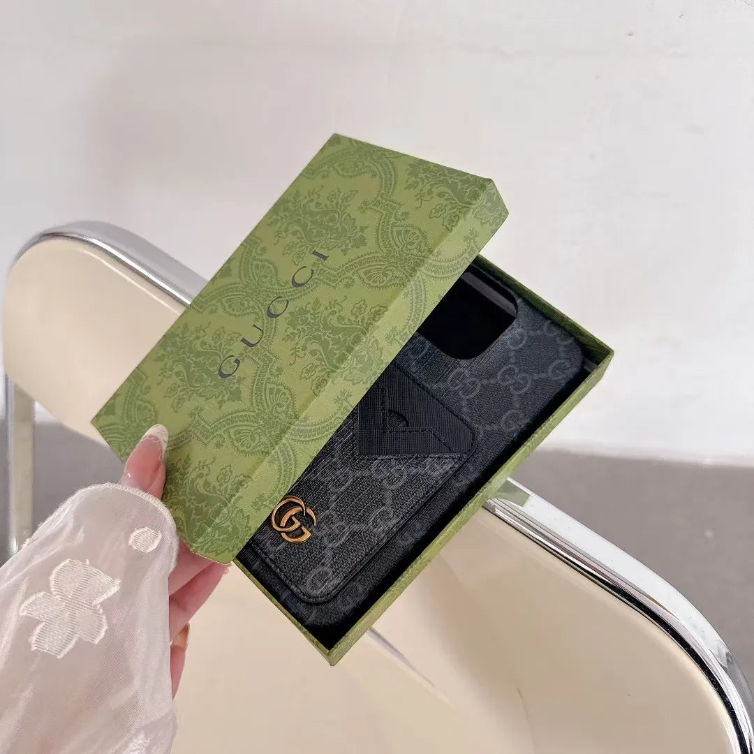 Monogrammed leather iPhone case	