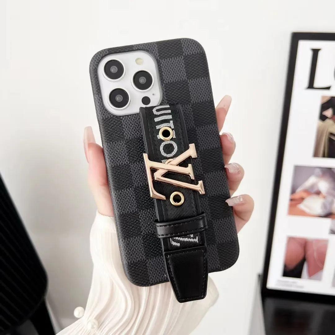 Black square lv phone case