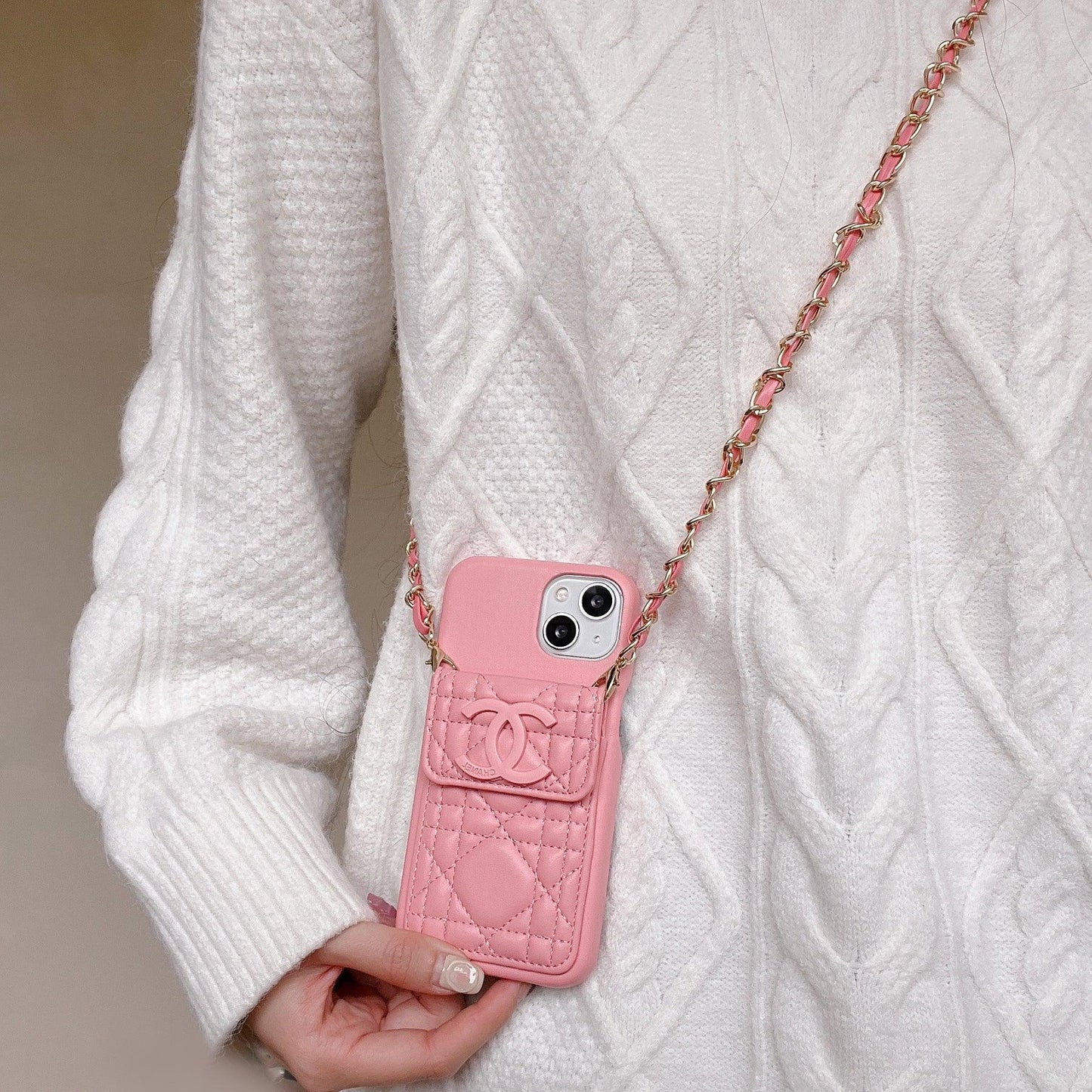 chanel phone case on chain