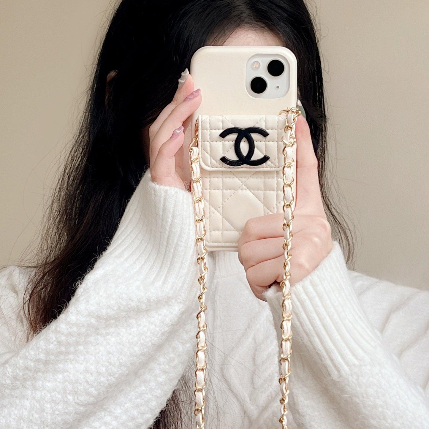 chanel phone case on chain