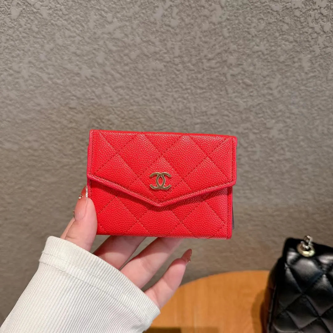 red chanel card holder