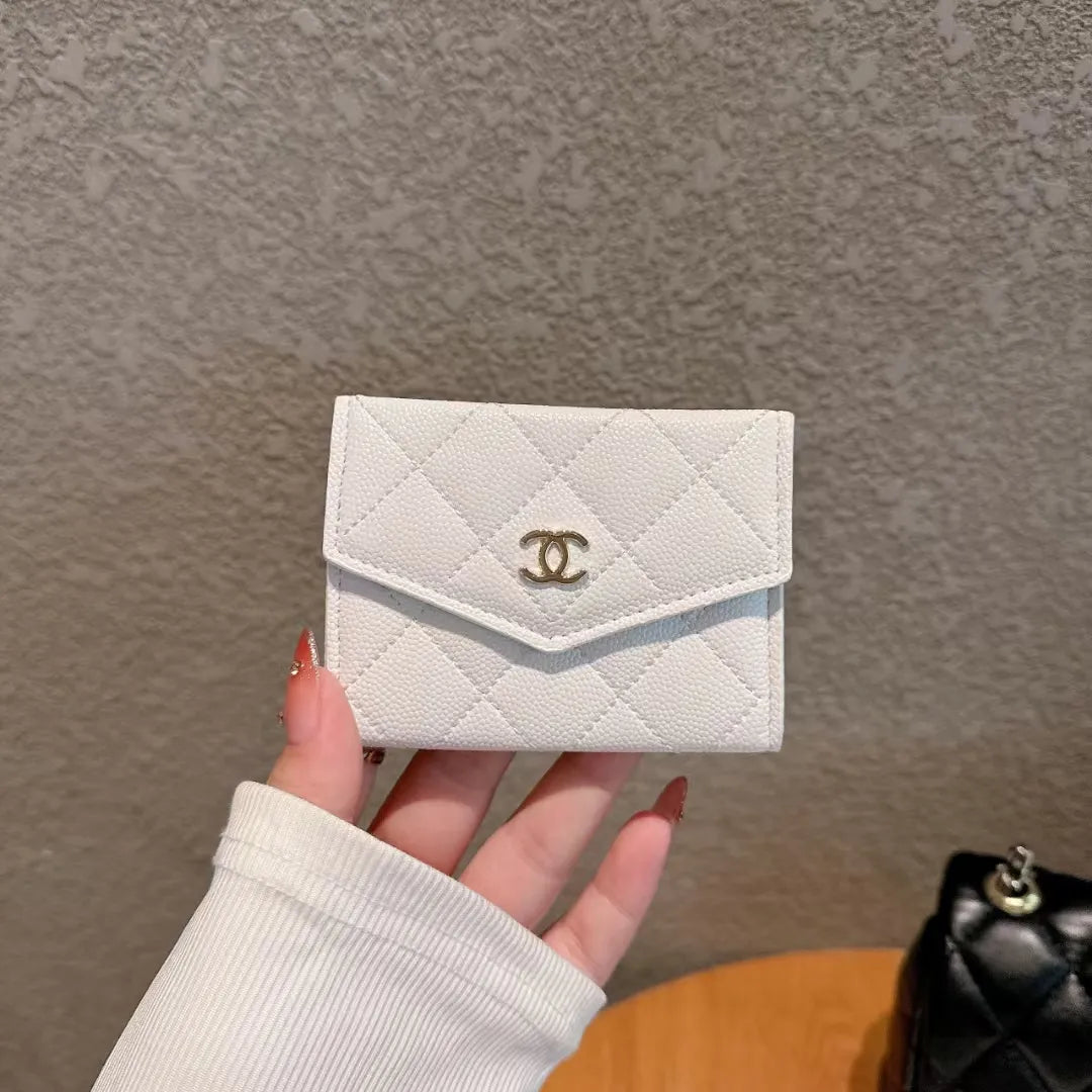 white chanel card holder