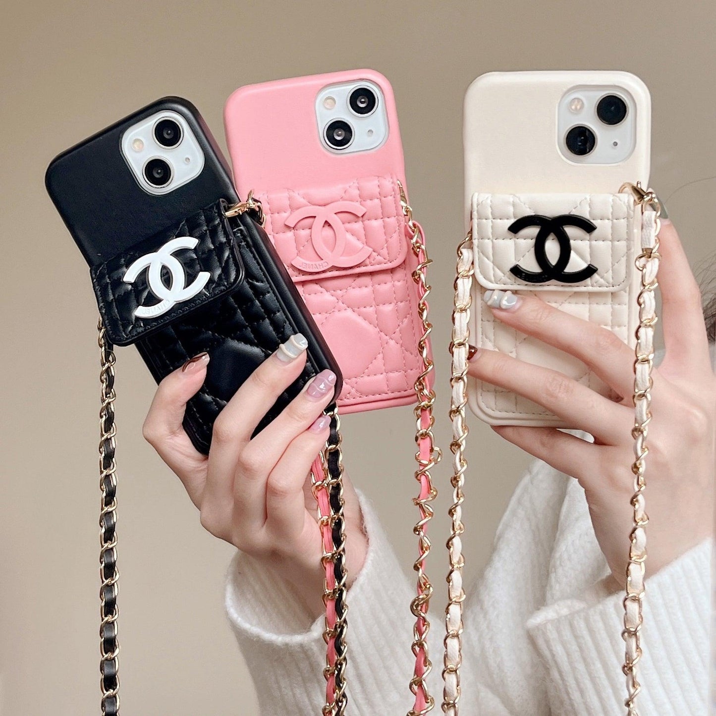 chanel phone case on chain