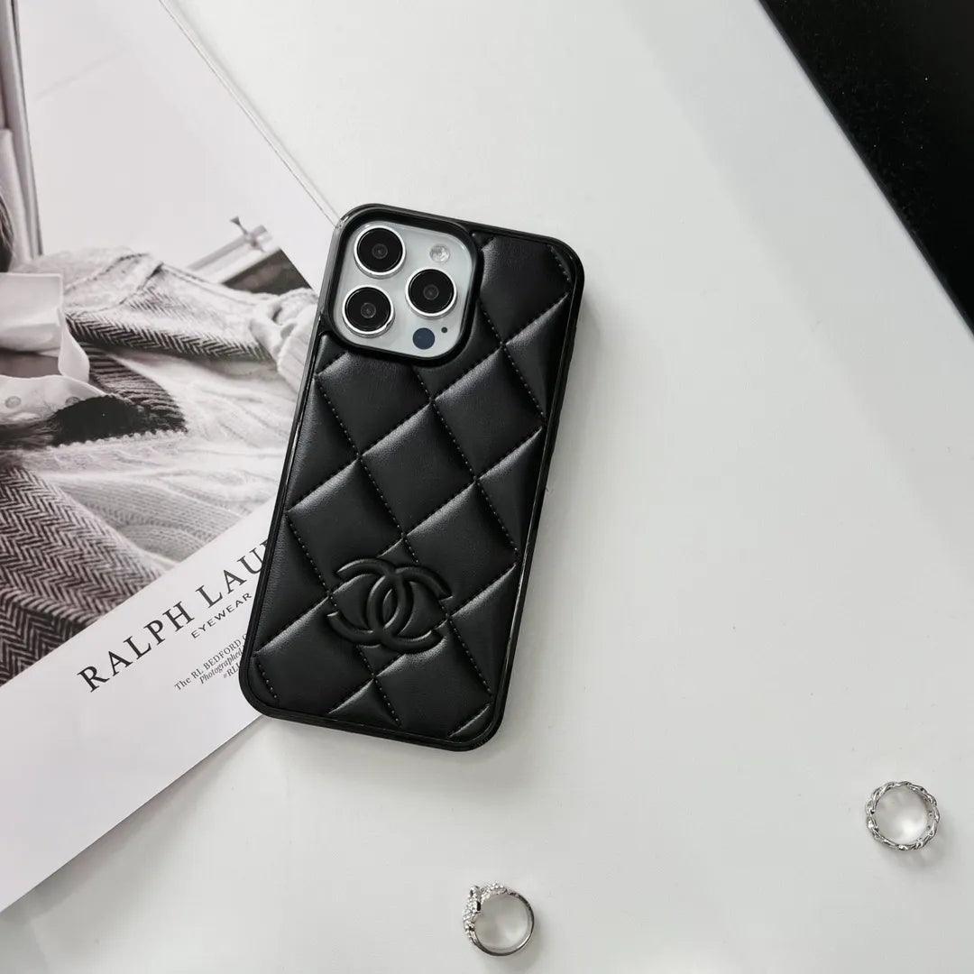 black chanel iphone phone case