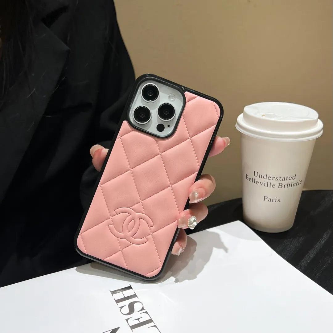 Pink chanel iphone phone case