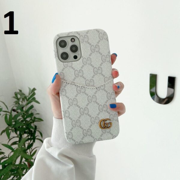 Luxurious GG phone case featuring an iconic design."
