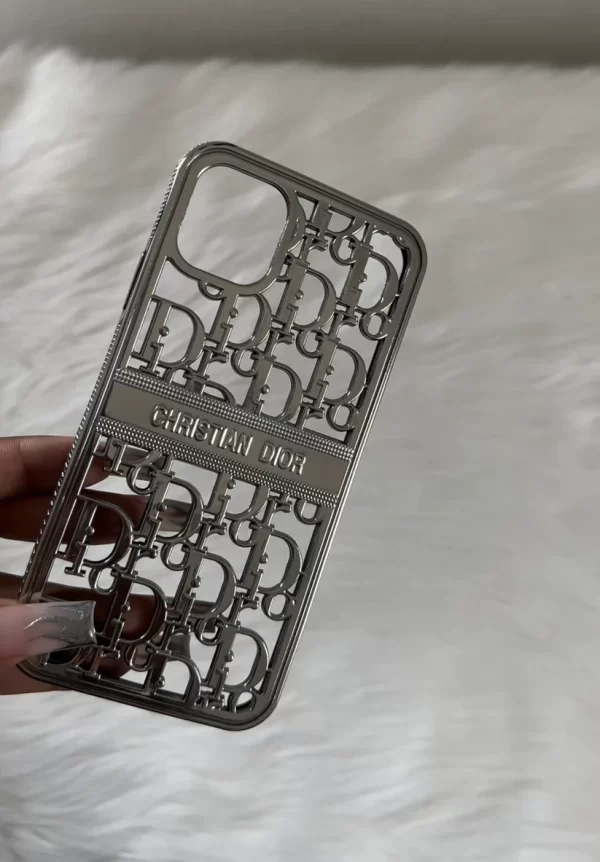 Christian Dior Phone Case Silver Luxe Phone Case Luxury Iphone