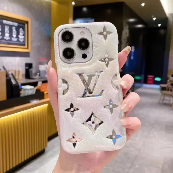 white Louis Vuitton Iphone 14 Pro Max Case