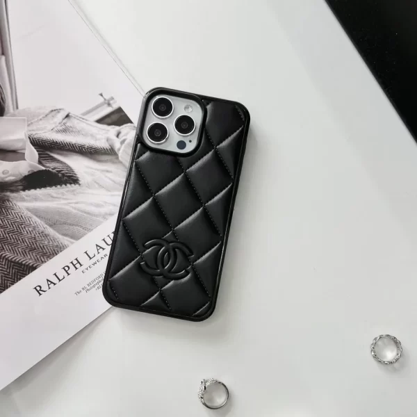 black chanel iphone phone case