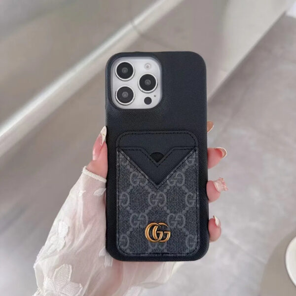 Monogrammed leather iPhone case