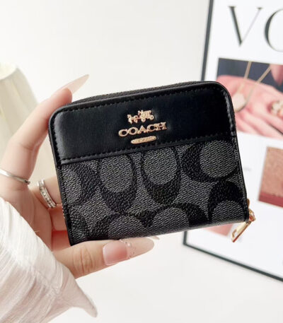 Coach-Style Designer Wallet Zipper Card Holder
