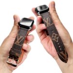 Louis Vuitton-Style Designer Brown Luxury Classic Strap For Apple Watch